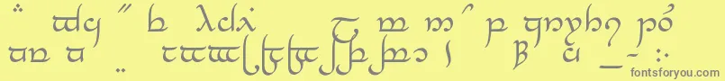 フォントTengwarElesilNormal – 黄色の背景に灰色の文字