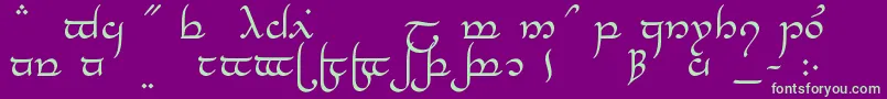 TengwarElesilNormal-Schriftart – Grüne Schriften auf violettem Hintergrund