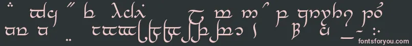 TengwarElesilNormal-fontti – vaaleanpunaiset fontit mustalla taustalla