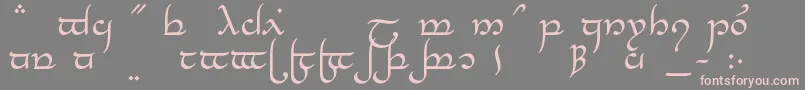 TengwarElesilNormal-fontti – vaaleanpunaiset fontit harmaalla taustalla