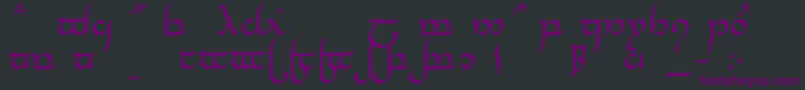 TengwarElesilNormal-fontti – violetit fontit mustalla taustalla