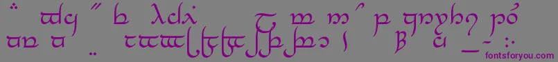 TengwarElesilNormal-fontti – violetit fontit harmaalla taustalla