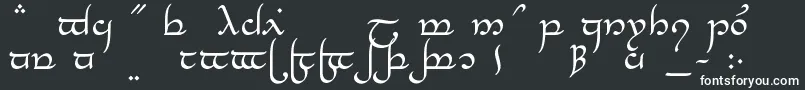 TengwarElesilNormal-fontti – valkoiset fontit mustalla taustalla