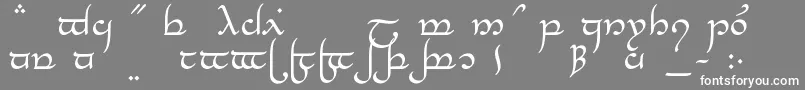 TengwarElesilNormal-Schriftart – Weiße Schriften auf grauem Hintergrund