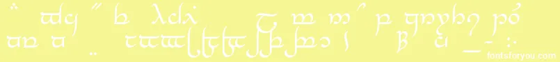 フォントTengwarElesilNormal – 黄色い背景に白い文字