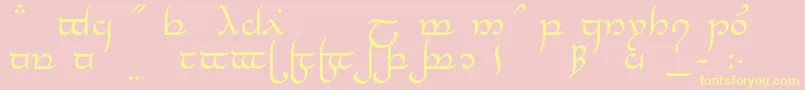 TengwarElesilNormal-Schriftart – Gelbe Schriften auf rosa Hintergrund