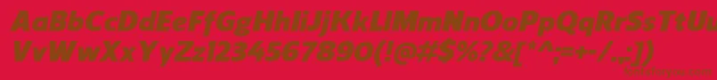 Fonte ReganBlackitalic – fontes marrons em um fundo vermelho