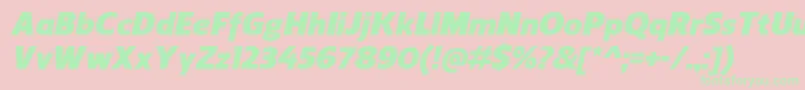 ReganBlackitalic-Schriftart – Grüne Schriften auf rosa Hintergrund
