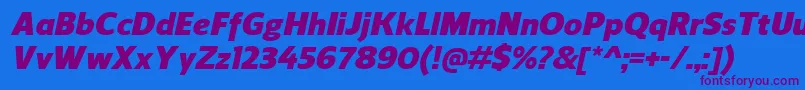 En savoir plus sur la police ReganBlackitalic Police ReganBlackitalic – polices violettes sur fond bleu