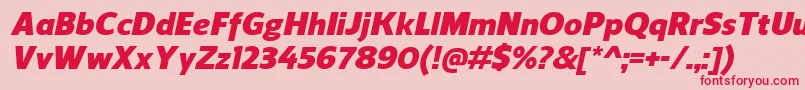フォントReganBlackitalic – ピンクの背景に赤い文字