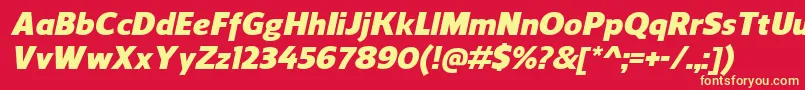 Fonte ReganBlackitalic – fontes amarelas em um fundo vermelho
