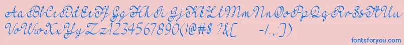 MfFeelMyHeart Font – Blue Fonts on Pink Background