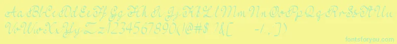Police MfFeelMyHeart – polices vertes sur fond jaune
