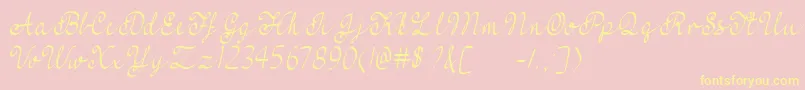 MfFeelMyHeart Font – Yellow Fonts on Pink Background