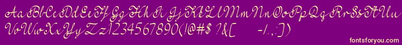 MfFeelMyHeart Font – Yellow Fonts on Purple Background