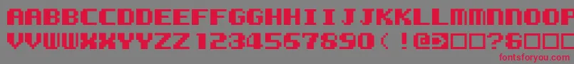 KemcoPixelBold Font – Red Fonts on Gray Background