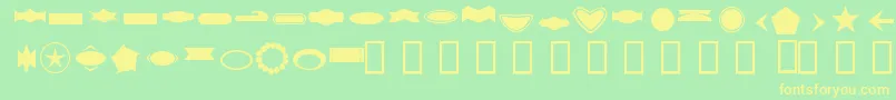 ButtonByFanta-Schriftart – Gelbe Schriften auf grünem Hintergrund