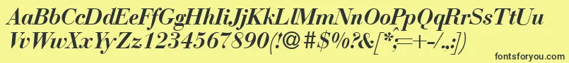 fuente BodonirecutBolditalic – Fuentes Negras Sobre Fondo Amarillo