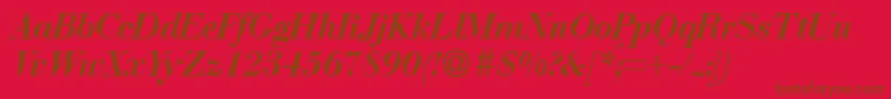 BodonirecutBolditalic Font – Brown Fonts on Red Background