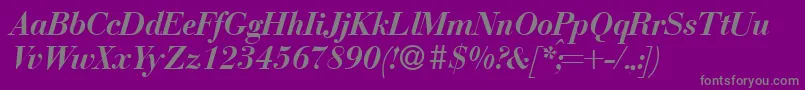 BodonirecutBolditalic Font – Gray Fonts on Purple Background