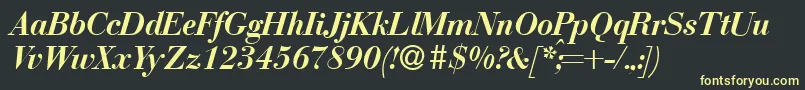 Шрифт BodonirecutBolditalic – жёлтые шрифты на чёрном фоне