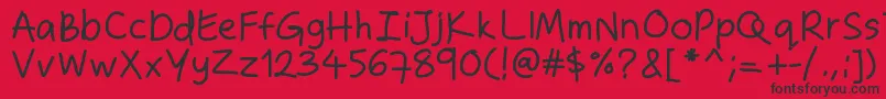 Zakirahshand Font – Black Fonts on Red Background