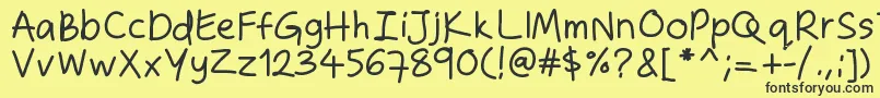 Zakirahshand Font – Black Fonts on Yellow Background