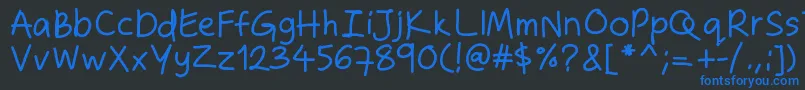 Zakirahshand Font – Blue Fonts on Black Background