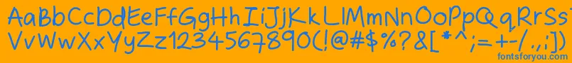 Zakirahshand Font – Blue Fonts on Orange Background