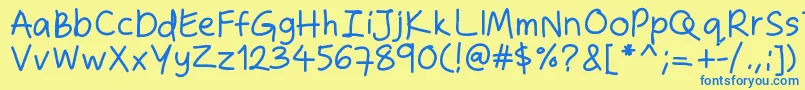 Zakirahshand Font – Blue Fonts on Yellow Background
