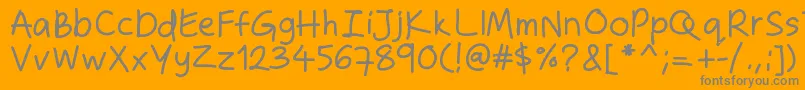 Zakirahshand Font – Gray Fonts on Orange Background