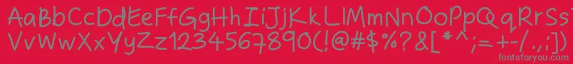 Zakirahshand Font – Gray Fonts on Red Background