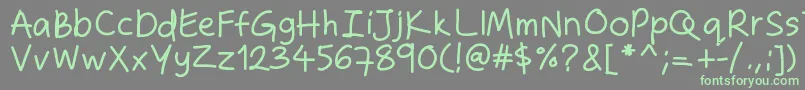 Zakirahshand Font – Green Fonts on Gray Background