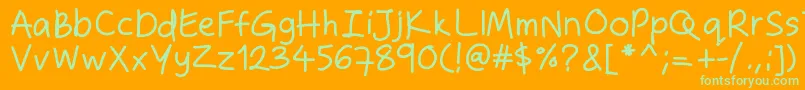 Zakirahshand Font – Green Fonts on Orange Background