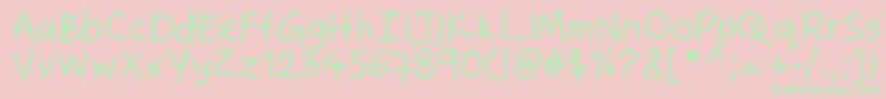 Zakirahshand Font – Green Fonts on Pink Background