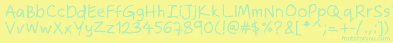 Zakirahshand Font – Green Fonts on Yellow Background