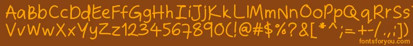Zakirahshand Font – Orange Fonts on Brown Background