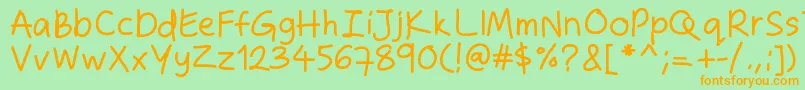 Zakirahshand Font – Orange Fonts on Green Background