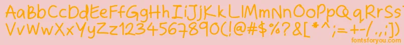 Zakirahshand Font – Orange Fonts on Pink Background