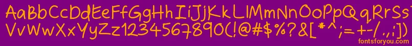 Zakirahshand Font – Orange Fonts on Purple Background