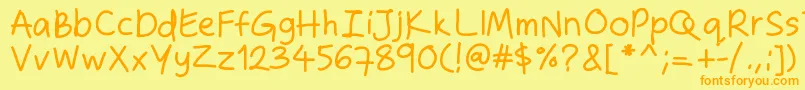 Zakirahshand Font – Orange Fonts on Yellow Background