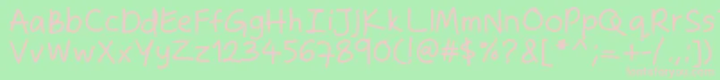 Zakirahshand Font – Pink Fonts on Green Background