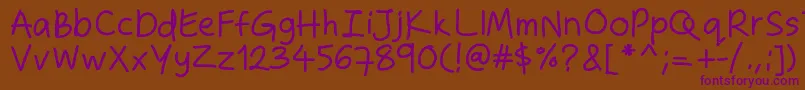 Zakirahshand Font – Purple Fonts on Brown Background