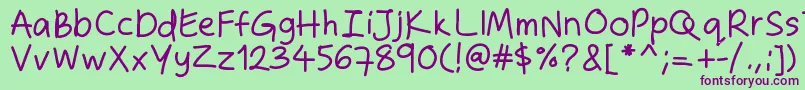 Zakirahshand Font – Purple Fonts on Green Background