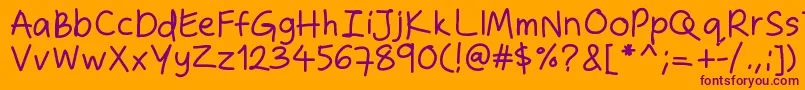 Zakirahshand Font – Purple Fonts on Orange Background