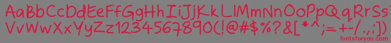Zakirahshand Font – Red Fonts on Gray Background