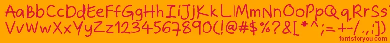 Zakirahshand Font – Red Fonts on Orange Background