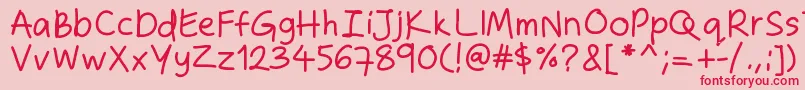 Zakirahshand Font – Red Fonts on Pink Background