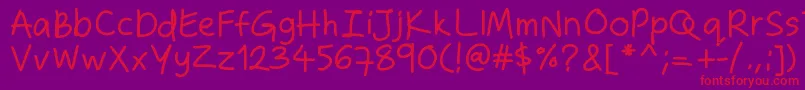 Zakirahshand Font – Red Fonts on Purple Background