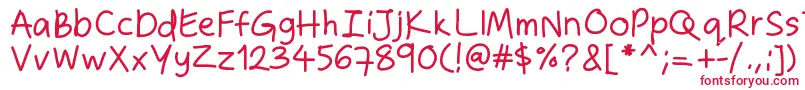 Zakirahshand Font – Red Fonts on White Background